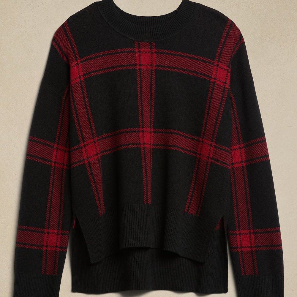 NWOT Banana Republic red & black chakra sweater